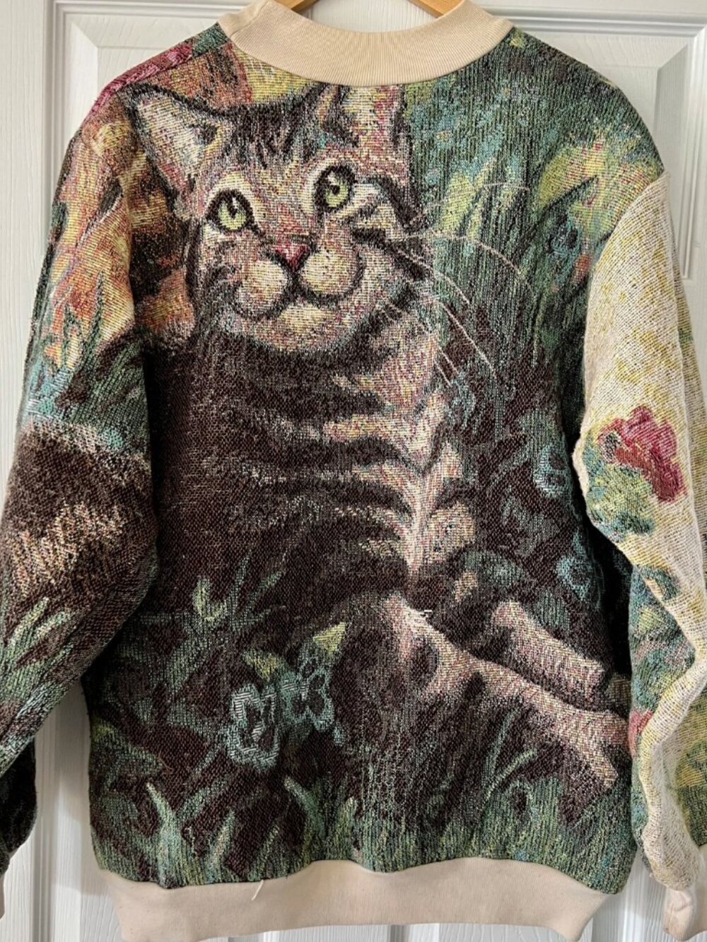 Vintage Sugar Street Weavers Cat Pullover Tapestry - Picture 2 of 7